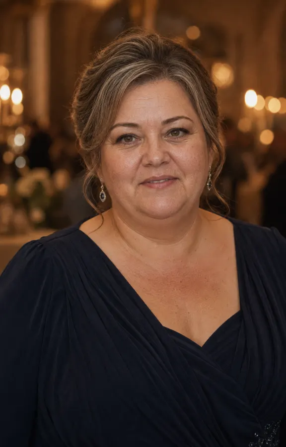 A low bun, mother of the bride